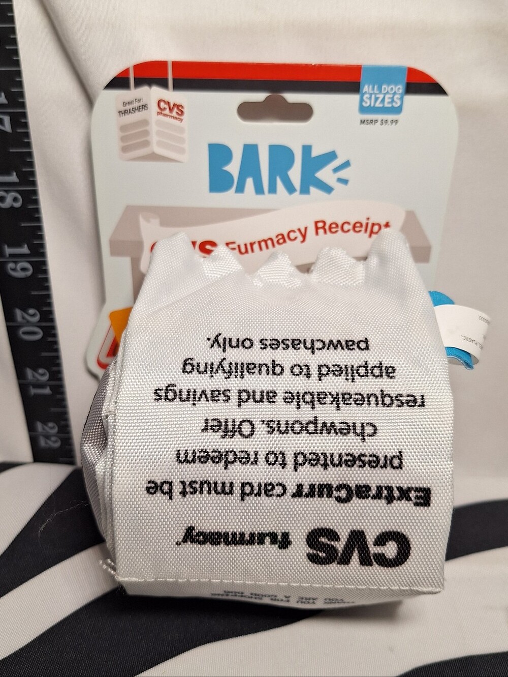 NWT Bark CVS Furmacy Receipt Dog Toy All Dog Sizes